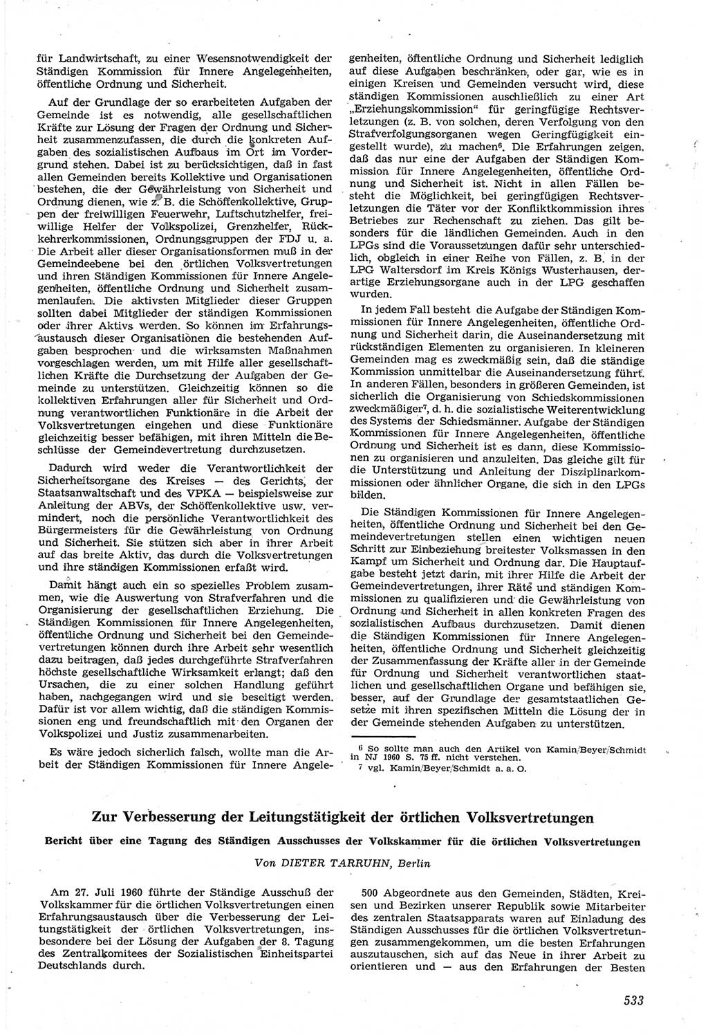 Neue Justiz (NJ), Zeitschrift für Recht und Rechtswissenschaft [Deutsche Demokratische Republik (DDR)], 14. Jahrgang 1960, Seite 533 (NJ DDR 1960, S. 533)