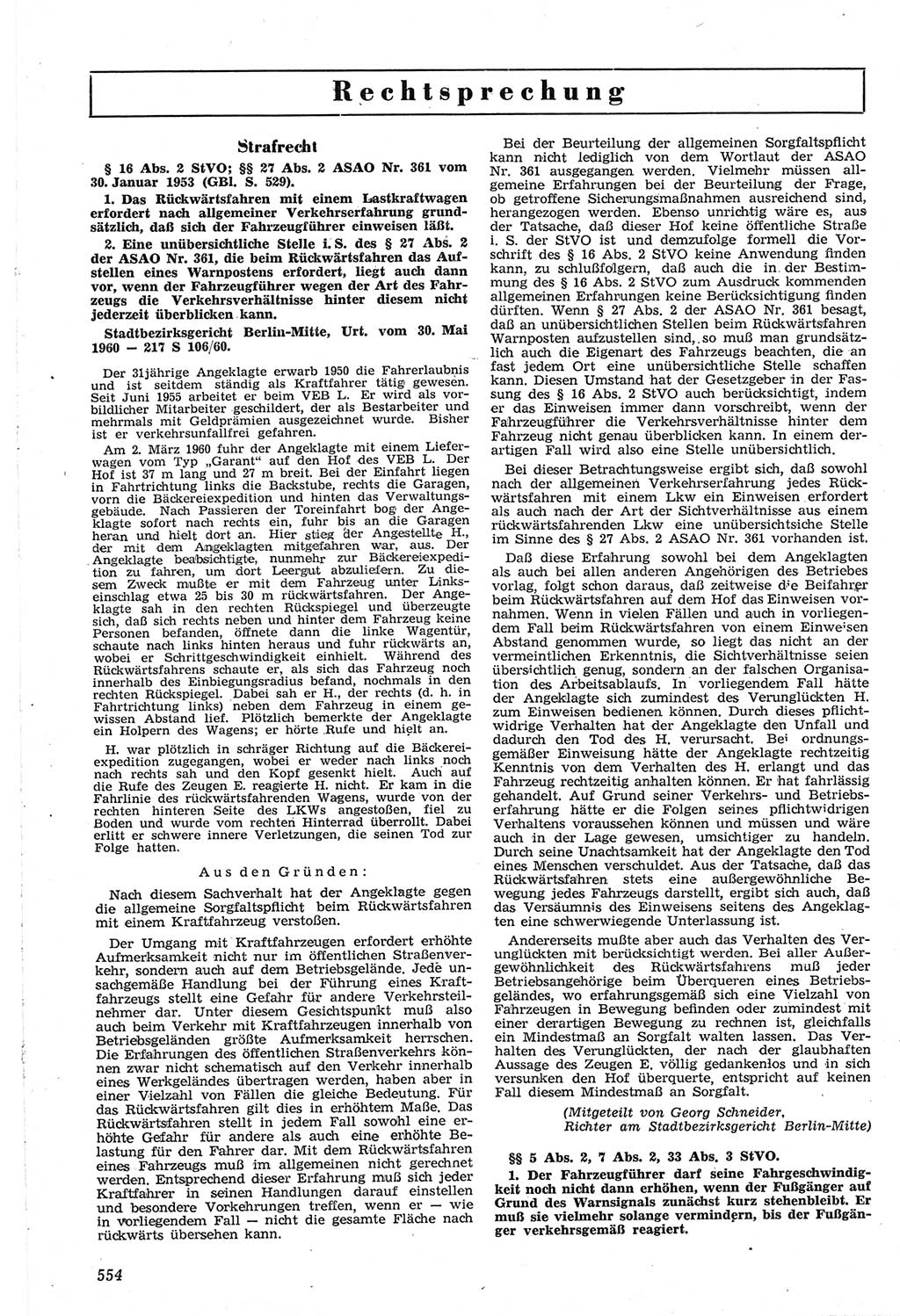 Neue Justiz (NJ), Zeitschrift für Recht und Rechtswissenschaft [Deutsche Demokratische Republik (DDR)], 14. Jahrgang 1960, Seite 554 (NJ DDR 1960, S. 554)
