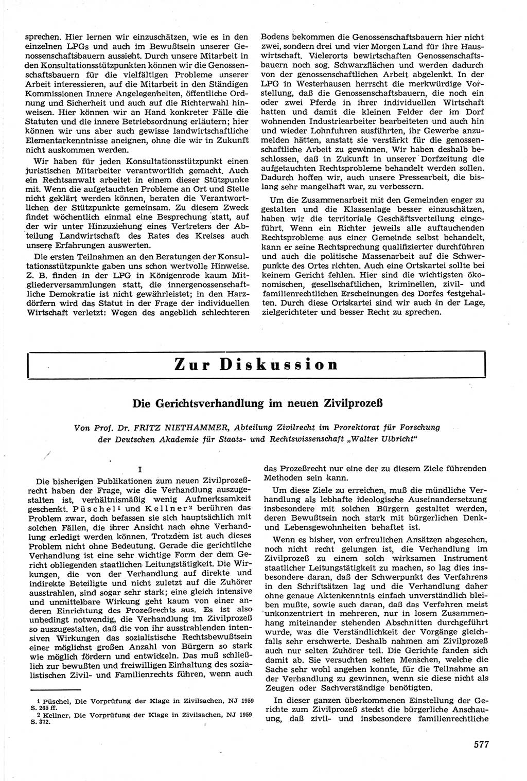 Neue Justiz (NJ), Zeitschrift für Recht und Rechtswissenschaft [Deutsche Demokratische Republik (DDR)], 14. Jahrgang 1960, Seite 577 (NJ DDR 1960, S. 577)