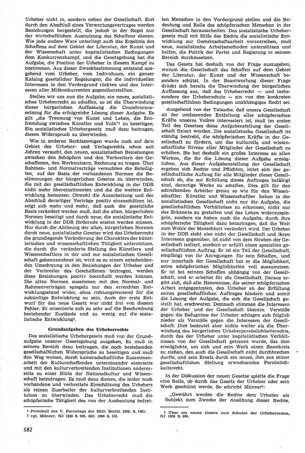 Neue Justiz (NJ), Zeitschrift für Recht und Rechtswissenschaft [Deutsche Demokratische Republik (DDR)], 14. Jahrgang 1960, Seite 582 (NJ DDR 1960, S. 582)