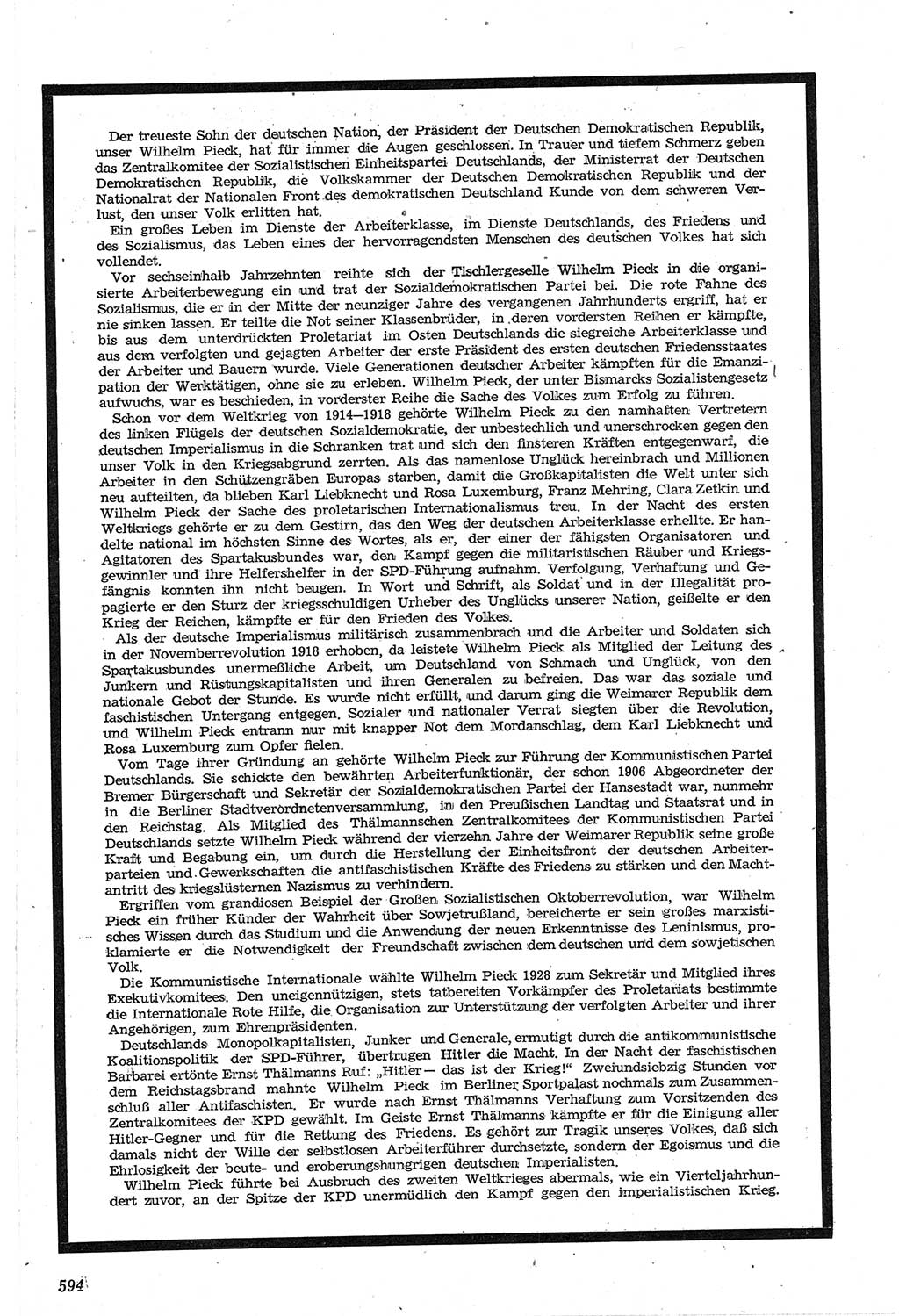 Neue Justiz (NJ), Zeitschrift für Recht und Rechtswissenschaft [Deutsche Demokratische Republik (DDR)], 14. Jahrgang 1960, Seite 594 (NJ DDR 1960, S. 594)