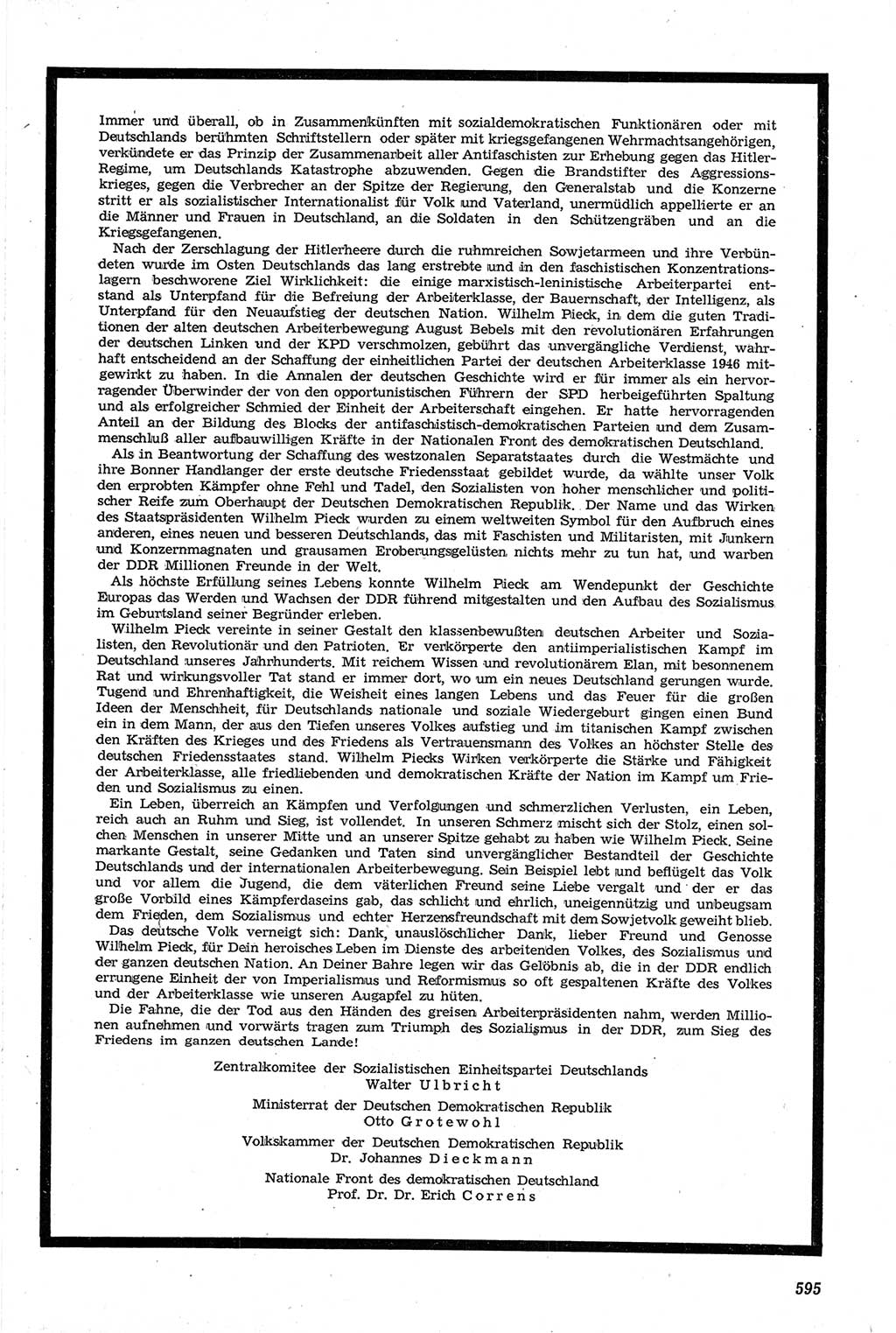 Neue Justiz (NJ), Zeitschrift für Recht und Rechtswissenschaft [Deutsche Demokratische Republik (DDR)], 14. Jahrgang 1960, Seite 595 (NJ DDR 1960, S. 595)