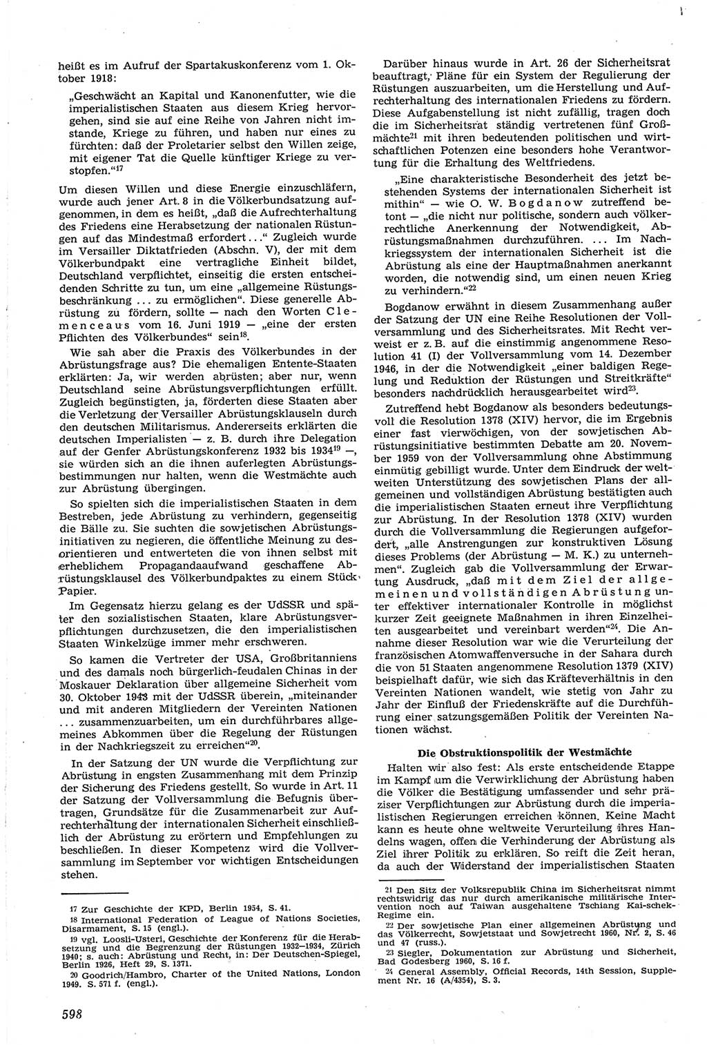 Neue Justiz (NJ), Zeitschrift für Recht und Rechtswissenschaft [Deutsche Demokratische Republik (DDR)], 14. Jahrgang 1960, Seite 598 (NJ DDR 1960, S. 598)