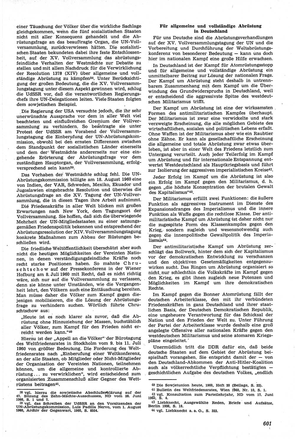 Neue Justiz (NJ), Zeitschrift für Recht und Rechtswissenschaft [Deutsche Demokratische Republik (DDR)], 14. Jahrgang 1960, Seite 601 (NJ DDR 1960, S. 601)