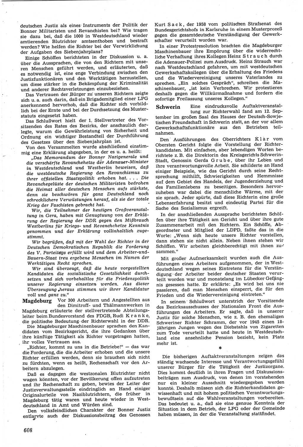 Neue Justiz (NJ), Zeitschrift für Recht und Rechtswissenschaft [Deutsche Demokratische Republik (DDR)], 14. Jahrgang 1960, Seite 608 (NJ DDR 1960, S. 608)
