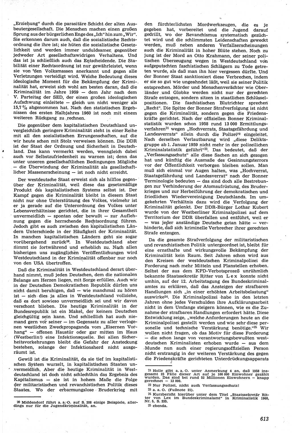 Neue Justiz (NJ), Zeitschrift für Recht und Rechtswissenschaft [Deutsche Demokratische Republik (DDR)], 14. Jahrgang 1960, Seite 613 (NJ DDR 1960, S. 613)