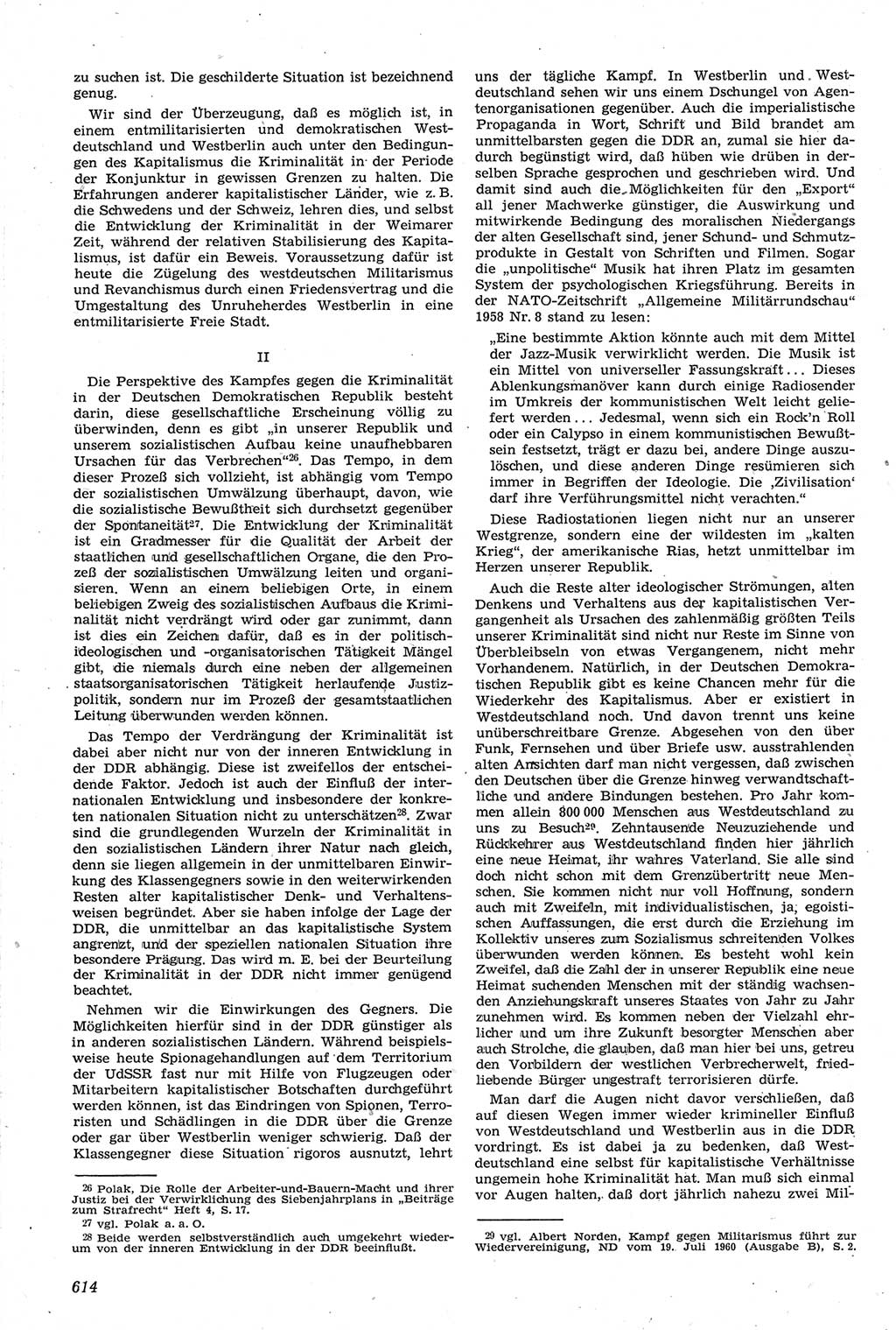 Neue Justiz (NJ), Zeitschrift für Recht und Rechtswissenschaft [Deutsche Demokratische Republik (DDR)], 14. Jahrgang 1960, Seite 614 (NJ DDR 1960, S. 614)