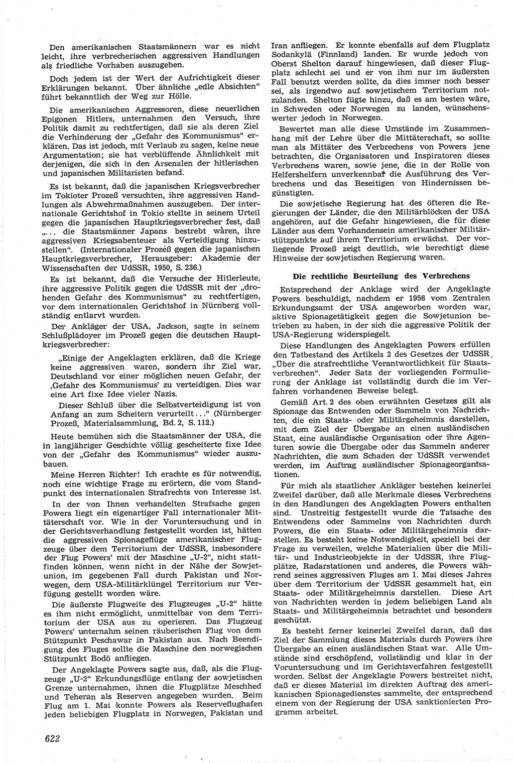 Neue Justiz (NJ), Zeitschrift für Recht und Rechtswissenschaft [Deutsche Demokratische Republik (DDR)], 14. Jahrgang 1960, Seite 622 (NJ DDR 1960, S. 622)