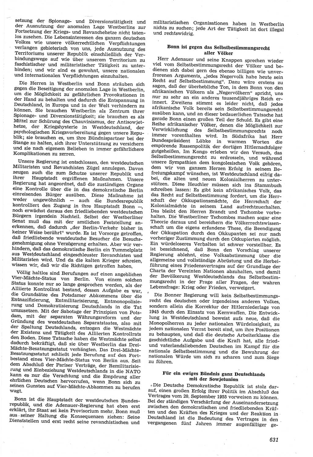 Neue Justiz (NJ), Zeitschrift für Recht und Rechtswissenschaft [Deutsche Demokratische Republik (DDR)], 14. Jahrgang 1960, Seite 631 (NJ DDR 1960, S. 631)