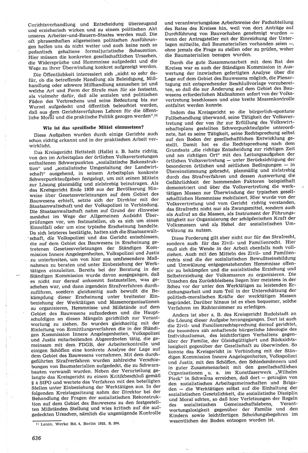 Neue Justiz (NJ), Zeitschrift für Recht und Rechtswissenschaft [Deutsche Demokratische Republik (DDR)], 14. Jahrgang 1960, Seite 636 (NJ DDR 1960, S. 636)