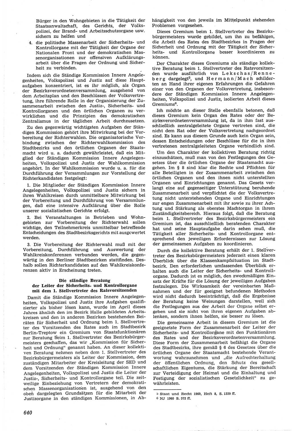 Neue Justiz (NJ), Zeitschrift für Recht und Rechtswissenschaft [Deutsche Demokratische Republik (DDR)], 14. Jahrgang 1960, Seite 640 (NJ DDR 1960, S. 640)