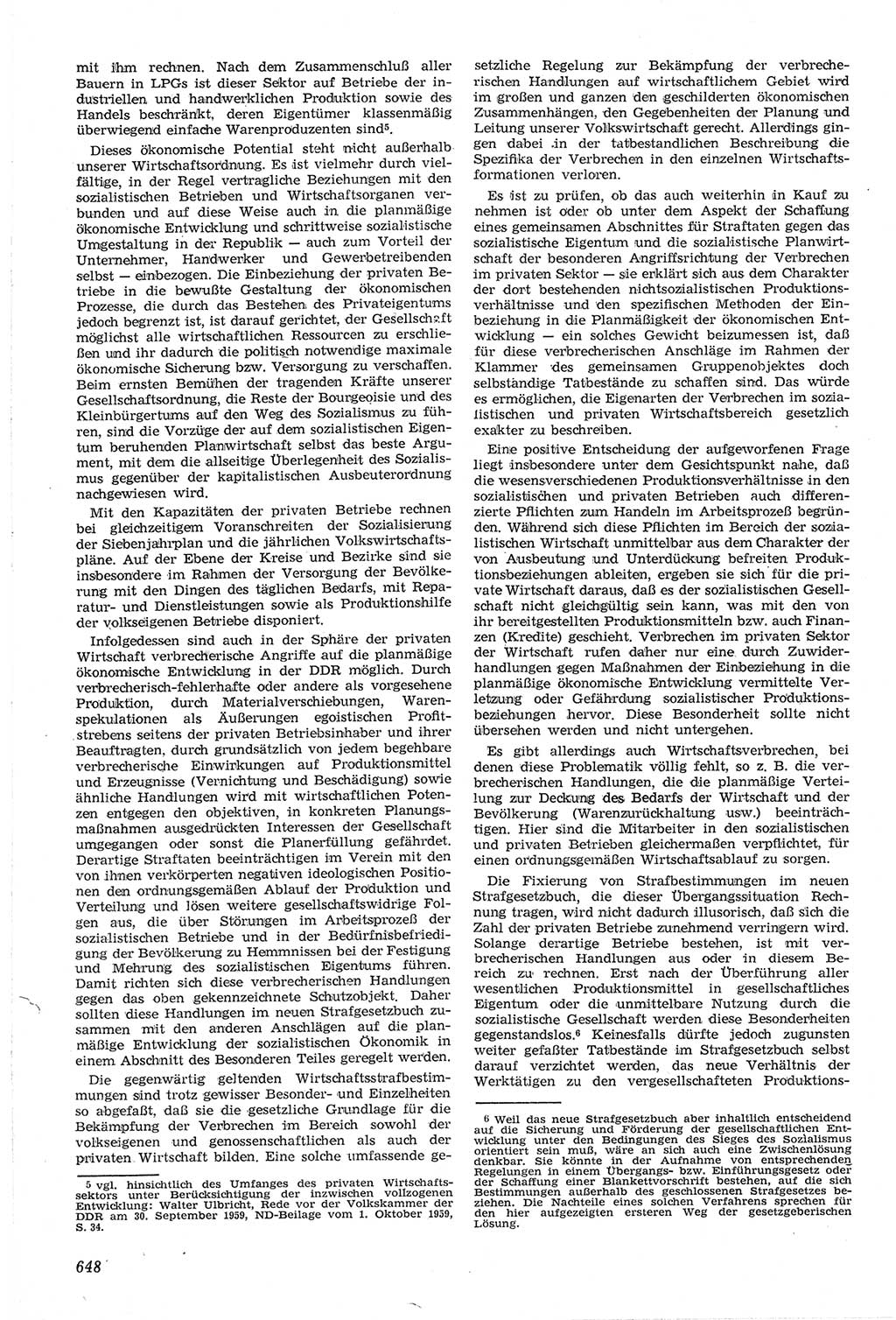 Neue Justiz (NJ), Zeitschrift für Recht und Rechtswissenschaft [Deutsche Demokratische Republik (DDR)], 14. Jahrgang 1960, Seite 648 (NJ DDR 1960, S. 648)