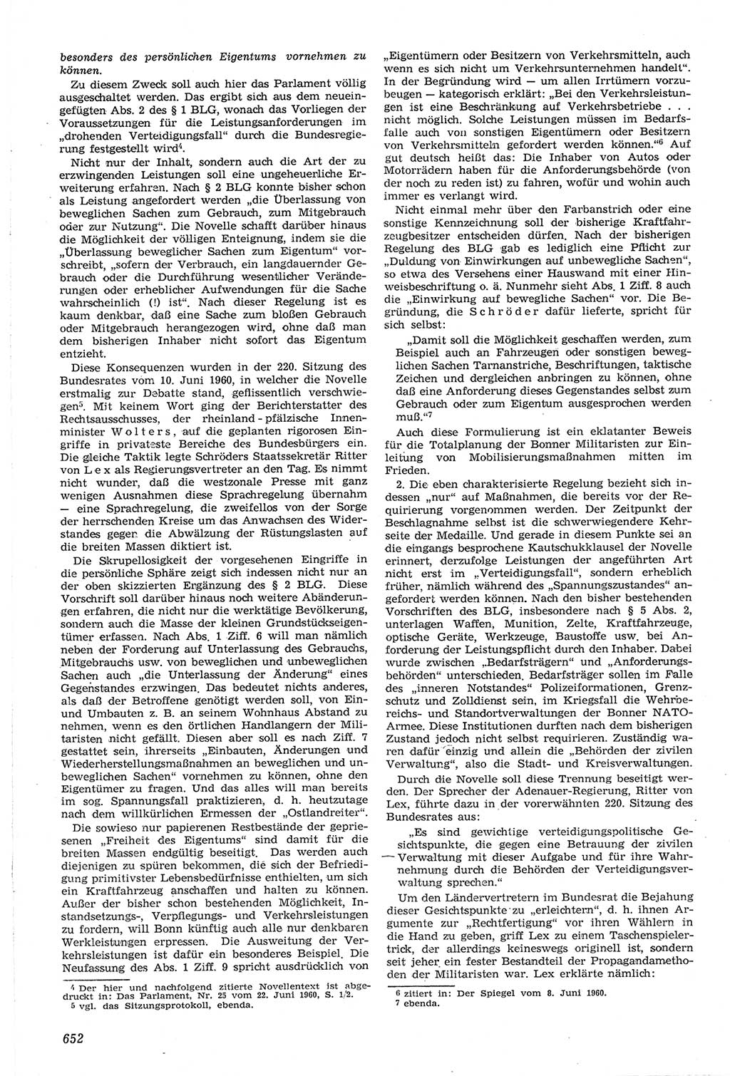 Neue Justiz (NJ), Zeitschrift für Recht und Rechtswissenschaft [Deutsche Demokratische Republik (DDR)], 14. Jahrgang 1960, Seite 652 (NJ DDR 1960, S. 652)