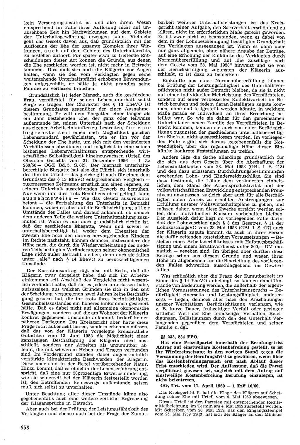 Neue Justiz (NJ), Zeitschrift für Recht und Rechtswissenschaft [Deutsche Demokratische Republik (DDR)], 14. Jahrgang 1960, Seite 658 (NJ DDR 1960, S. 658)