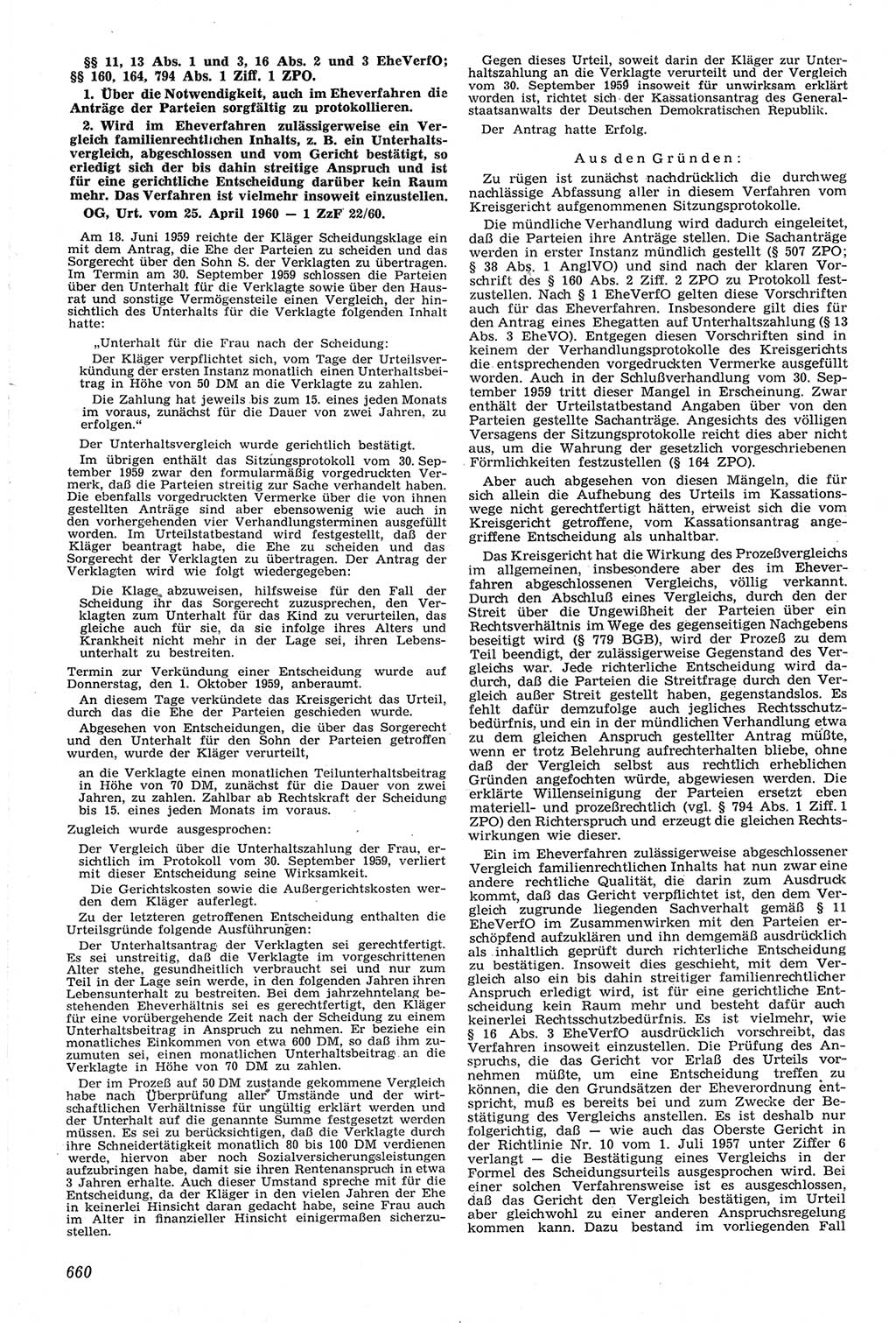 Neue Justiz (NJ), Zeitschrift für Recht und Rechtswissenschaft [Deutsche Demokratische Republik (DDR)], 14. Jahrgang 1960, Seite 660 (NJ DDR 1960, S. 660)