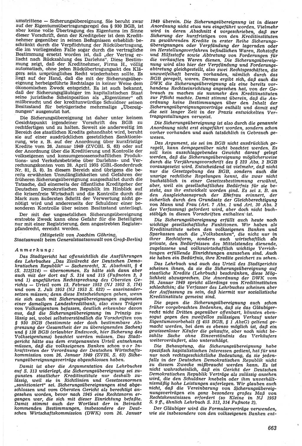 Neue Justiz (NJ), Zeitschrift für Recht und Rechtswissenschaft [Deutsche Demokratische Republik (DDR)], 14. Jahrgang 1960, Seite 663 (NJ DDR 1960, S. 663)