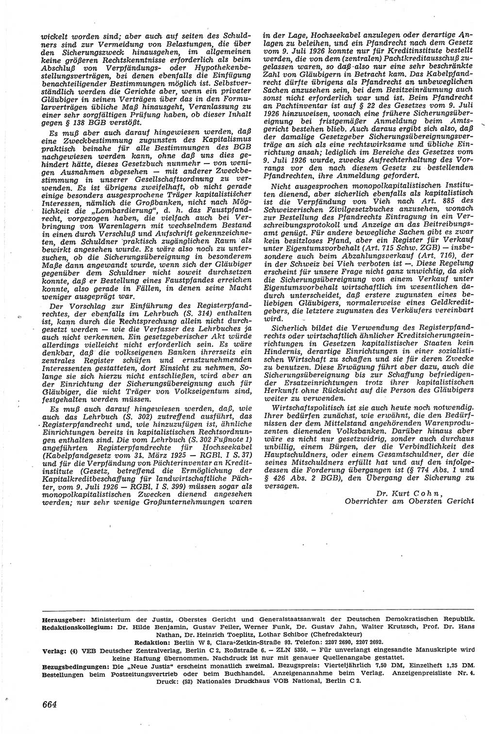 Neue Justiz (NJ), Zeitschrift für Recht und Rechtswissenschaft [Deutsche Demokratische Republik (DDR)], 14. Jahrgang 1960, Seite 664 (NJ DDR 1960, S. 664)