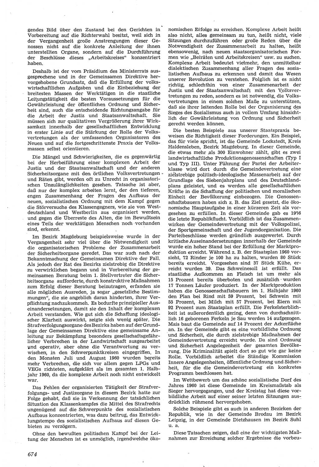 Neue Justiz (NJ), Zeitschrift für Recht und Rechtswissenschaft [Deutsche Demokratische Republik (DDR)], 14. Jahrgang 1960, Seite 674 (NJ DDR 1960, S. 674)