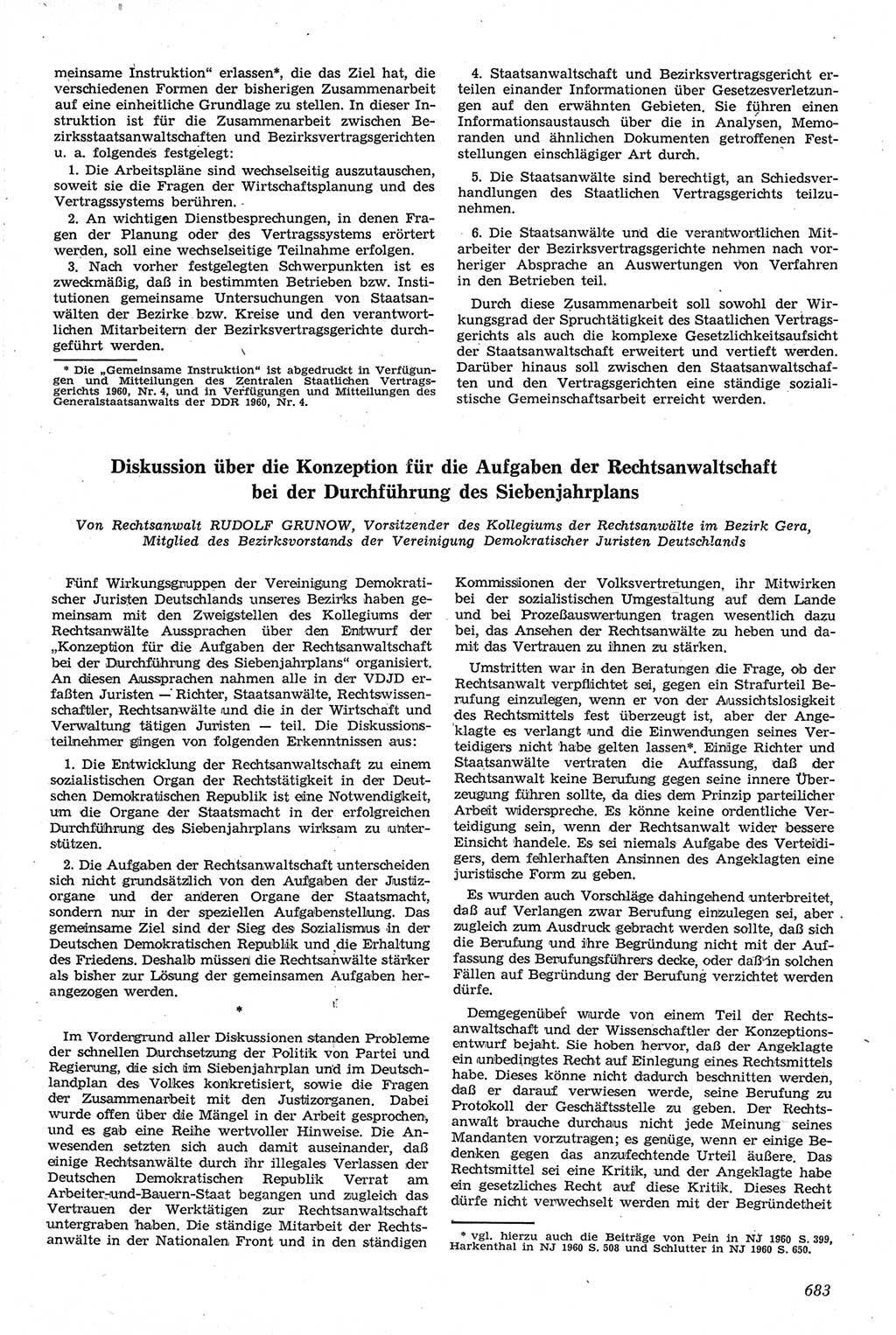 Neue Justiz (NJ), Zeitschrift für Recht und Rechtswissenschaft [Deutsche Demokratische Republik (DDR)], 14. Jahrgang 1960, Seite 683 (NJ DDR 1960, S. 683)