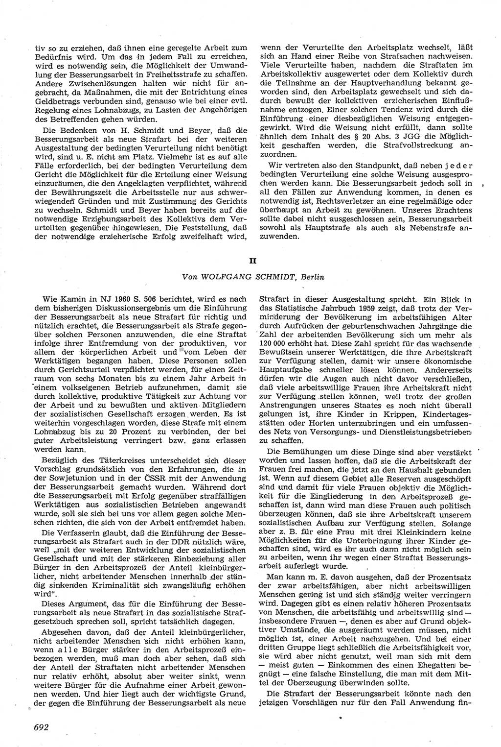 Neue Justiz (NJ), Zeitschrift für Recht und Rechtswissenschaft [Deutsche Demokratische Republik (DDR)], 14. Jahrgang 1960, Seite 692 (NJ DDR 1960, S. 692)