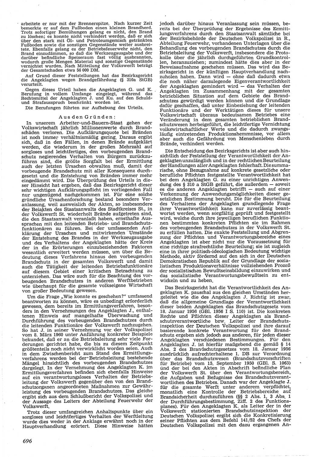 Neue Justiz (NJ), Zeitschrift für Recht und Rechtswissenschaft [Deutsche Demokratische Republik (DDR)], 14. Jahrgang 1960, Seite 696 (NJ DDR 1960, S. 696)