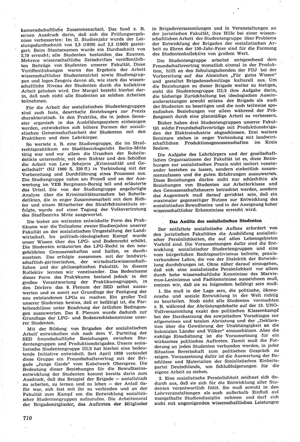 Neue Justiz (NJ), Zeitschrift für Recht und Rechtswissenschaft [Deutsche Demokratische Republik (DDR)], 14. Jahrgang 1960, Seite 710 (NJ DDR 1960, S. 710)