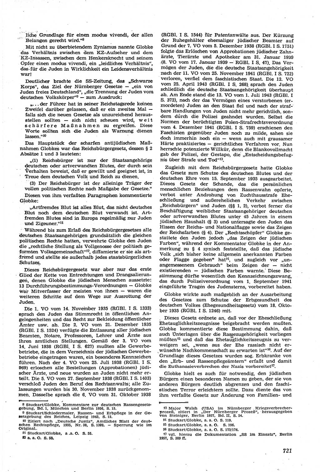 Neue Justiz (NJ), Zeitschrift für Recht und Rechtswissenschaft [Deutsche Demokratische Republik (DDR)], 14. Jahrgang 1960, Seite 721 (NJ DDR 1960, S. 721)