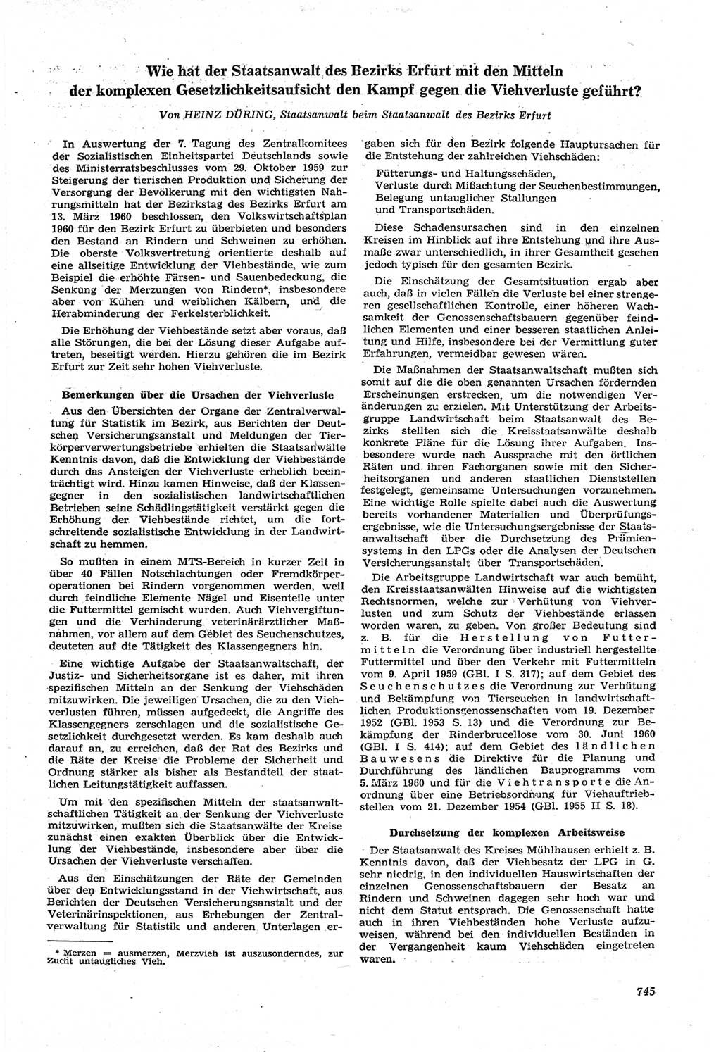 Neue Justiz (NJ), Zeitschrift für Recht und Rechtswissenschaft [Deutsche Demokratische Republik (DDR)], 14. Jahrgang 1960, Seite 745 (NJ DDR 1960, S. 745)