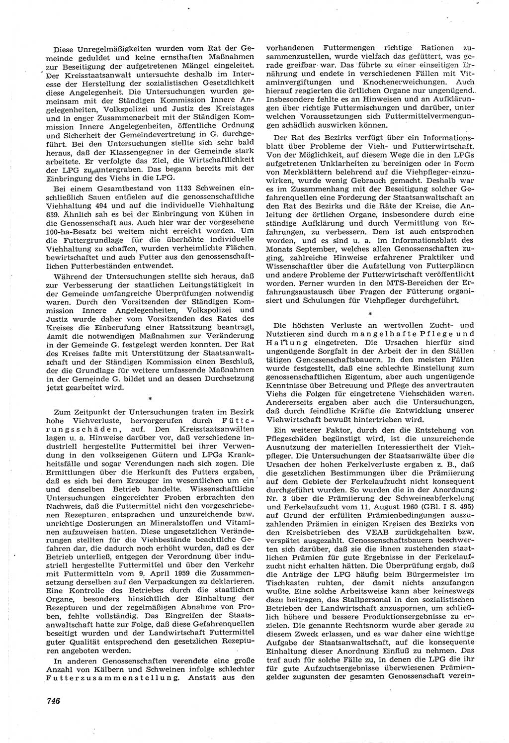 Neue Justiz (NJ), Zeitschrift für Recht und Rechtswissenschaft [Deutsche Demokratische Republik (DDR)], 14. Jahrgang 1960, Seite 746 (NJ DDR 1960, S. 746)