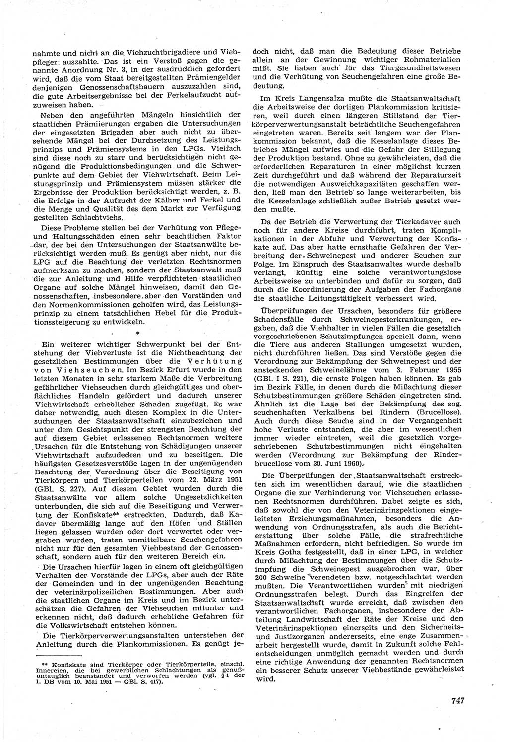 Neue Justiz (NJ), Zeitschrift für Recht und Rechtswissenschaft [Deutsche Demokratische Republik (DDR)], 14. Jahrgang 1960, Seite 747 (NJ DDR 1960, S. 747)
