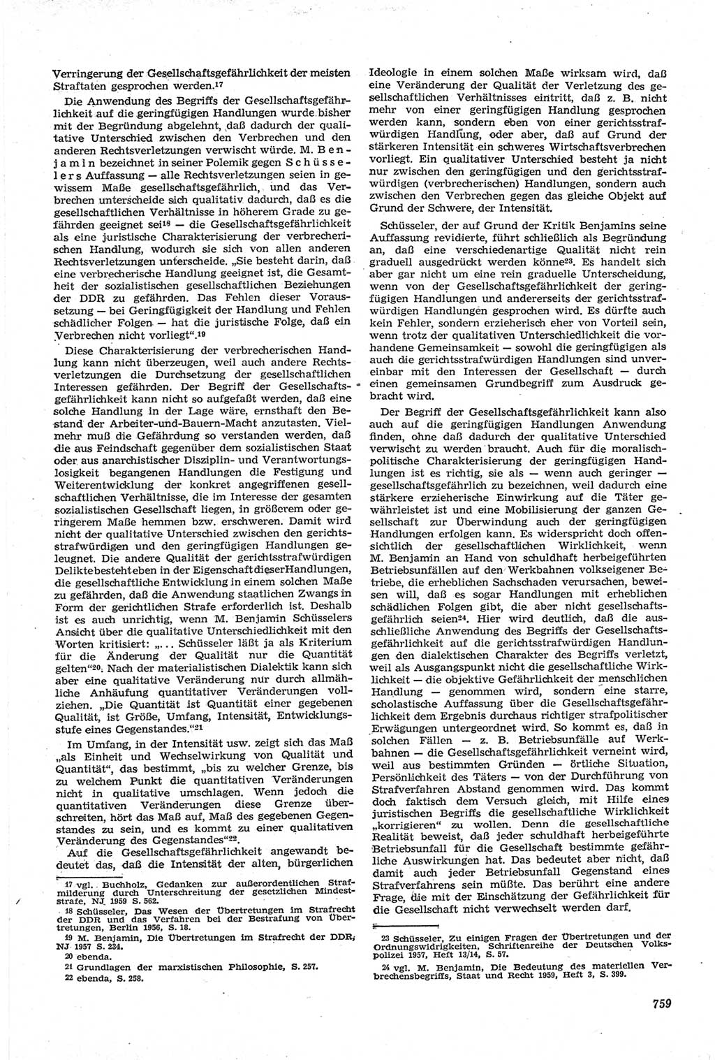 Neue Justiz (NJ), Zeitschrift für Recht und Rechtswissenschaft [Deutsche Demokratische Republik (DDR)], 14. Jahrgang 1960, Seite 759 (NJ DDR 1960, S. 759)