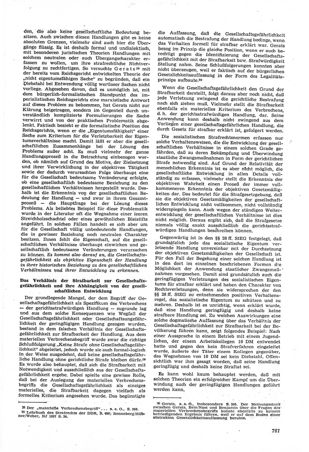 Neue Justiz (NJ), Zeitschrift für Recht und Rechtswissenschaft [Deutsche Demokratische Republik (DDR)], 14. Jahrgang 1960, Seite 761 (NJ DDR 1960, S. 761)