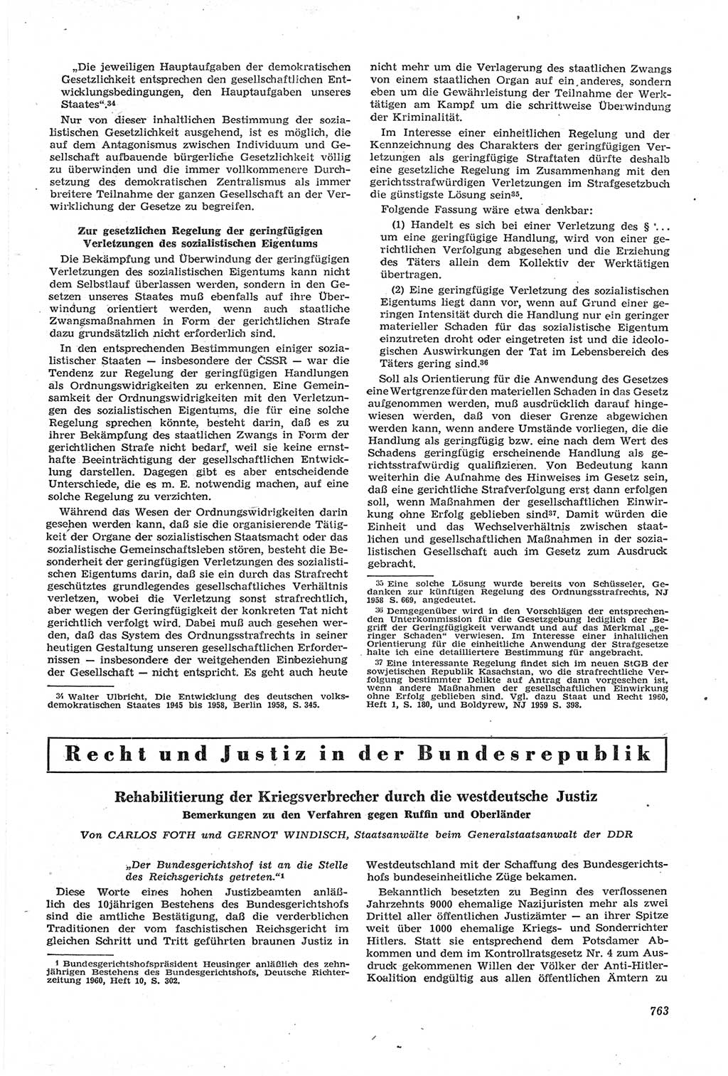 Neue Justiz (NJ), Zeitschrift für Recht und Rechtswissenschaft [Deutsche Demokratische Republik (DDR)], 14. Jahrgang 1960, Seite 763 (NJ DDR 1960, S. 763)