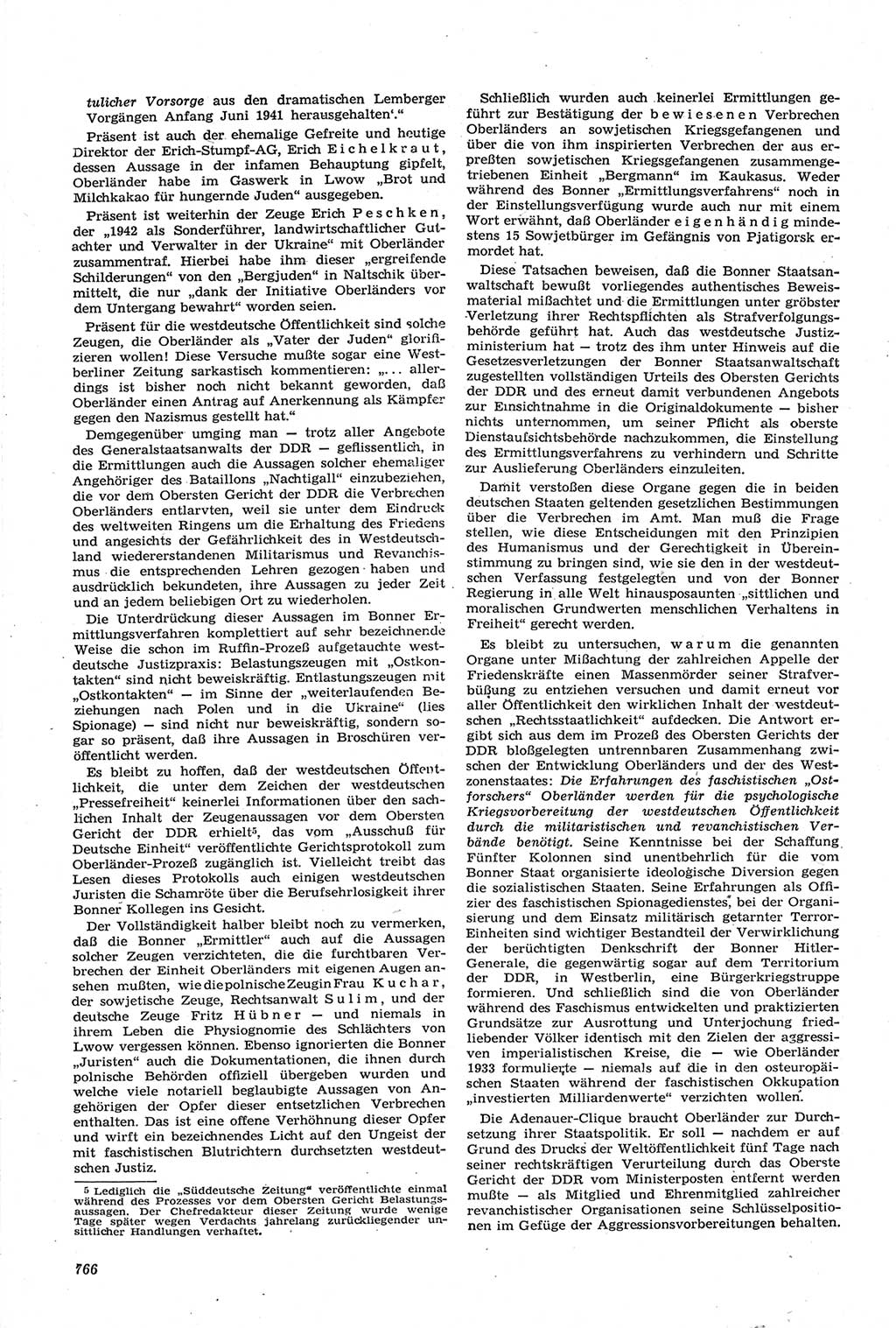 Neue Justiz (NJ), Zeitschrift für Recht und Rechtswissenschaft [Deutsche Demokratische Republik (DDR)], 14. Jahrgang 1960, Seite 766 (NJ DDR 1960, S. 766)