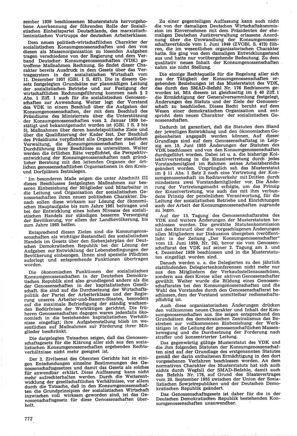 Neue Justiz (NJ), Zeitschrift für Recht und Rechtswissenschaft [Deutsche Demokratische Republik (DDR)], 14. Jahrgang 1960, Seite 772 (NJ DDR 1960, S. 772)