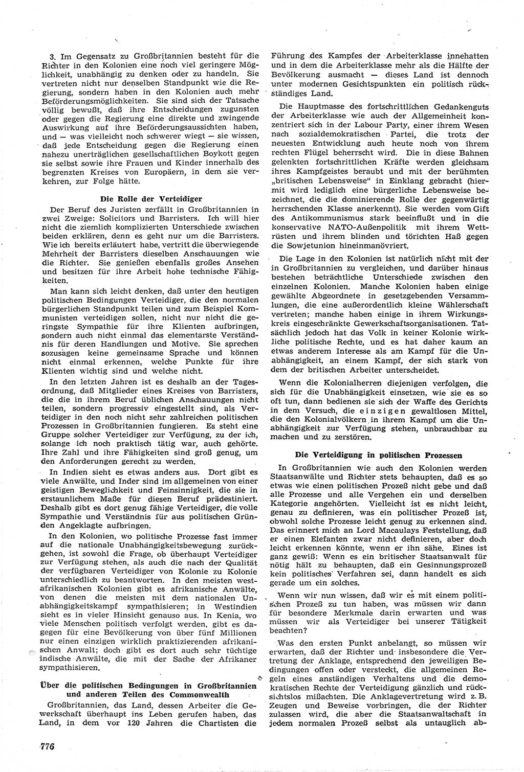 Neue Justiz (NJ), Zeitschrift für Recht und Rechtswissenschaft [Deutsche Demokratische Republik (DDR)], 14. Jahrgang 1960, Seite 776 (NJ DDR 1960, S. 776)