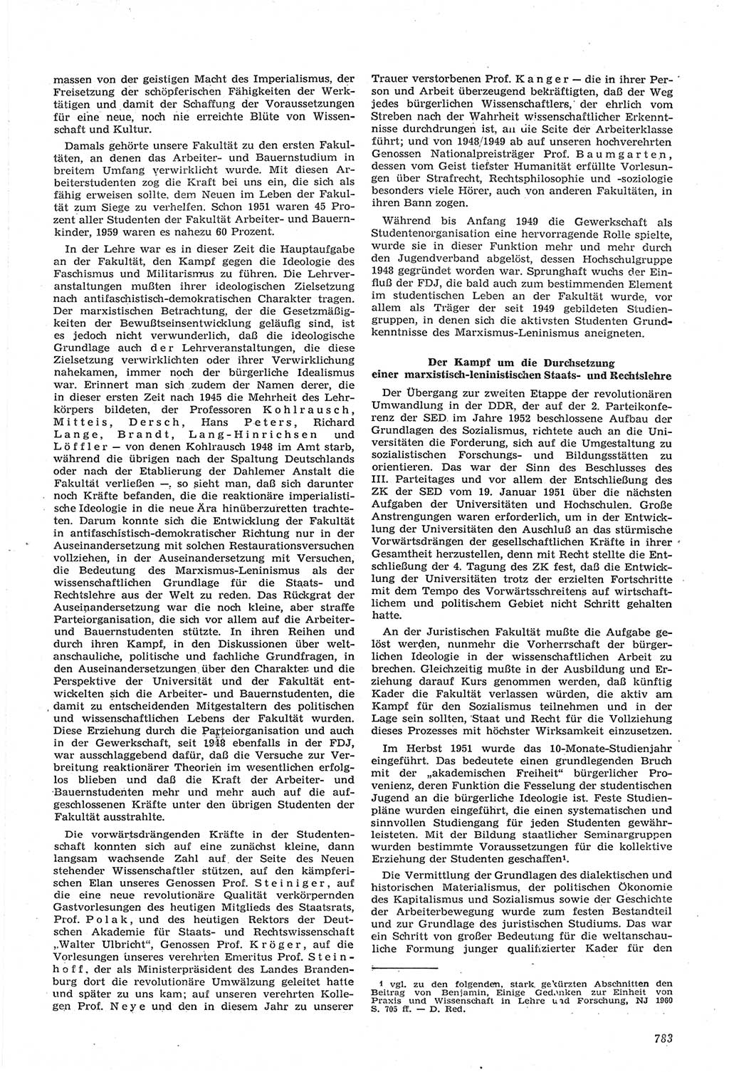 Neue Justiz (NJ), Zeitschrift für Recht und Rechtswissenschaft [Deutsche Demokratische Republik (DDR)], 14. Jahrgang 1960, Seite 783 (NJ DDR 1960, S. 783)