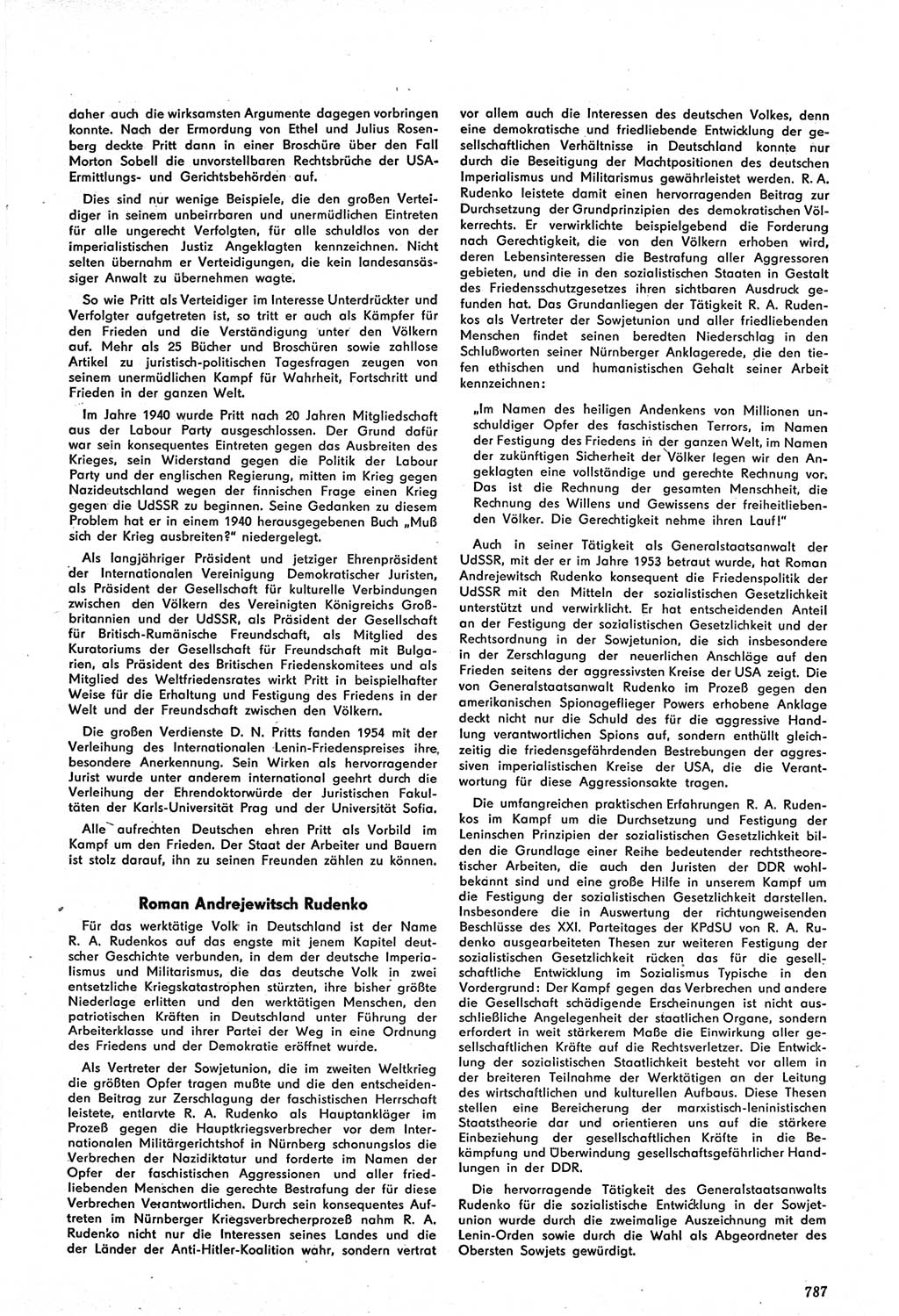 Neue Justiz (NJ), Zeitschrift für Recht und Rechtswissenschaft [Deutsche Demokratische Republik (DDR)], 14. Jahrgang 1960, Seite 787 (NJ DDR 1960, S. 787)