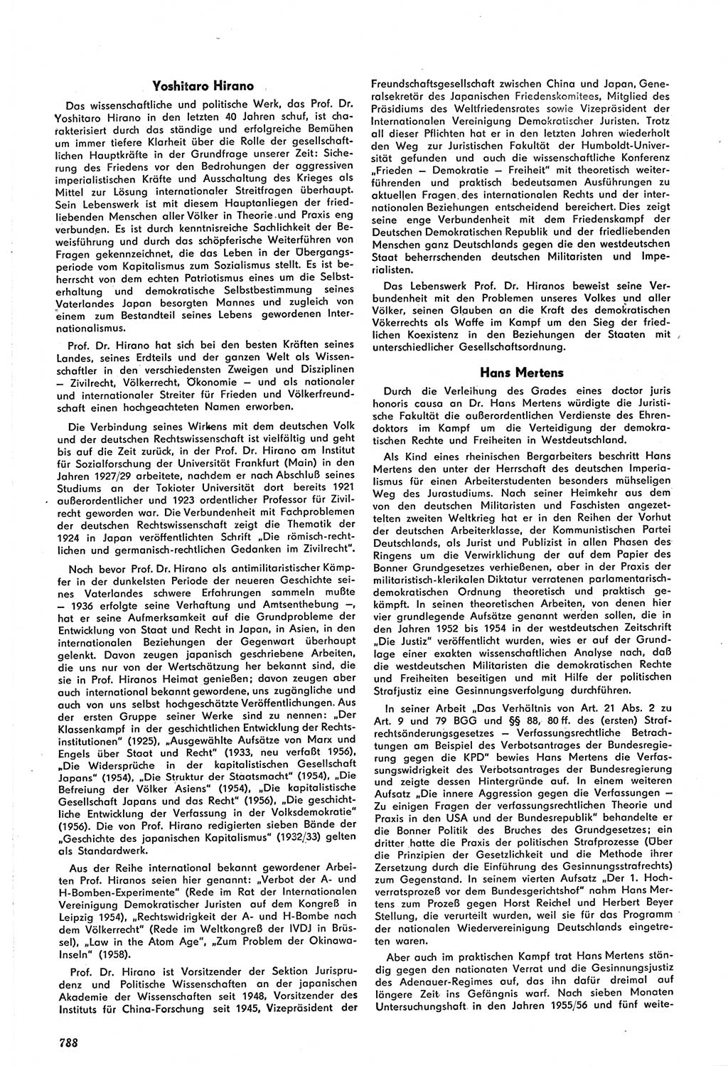 Neue Justiz (NJ), Zeitschrift für Recht und Rechtswissenschaft [Deutsche Demokratische Republik (DDR)], 14. Jahrgang 1960, Seite 788 (NJ DDR 1960, S. 788)