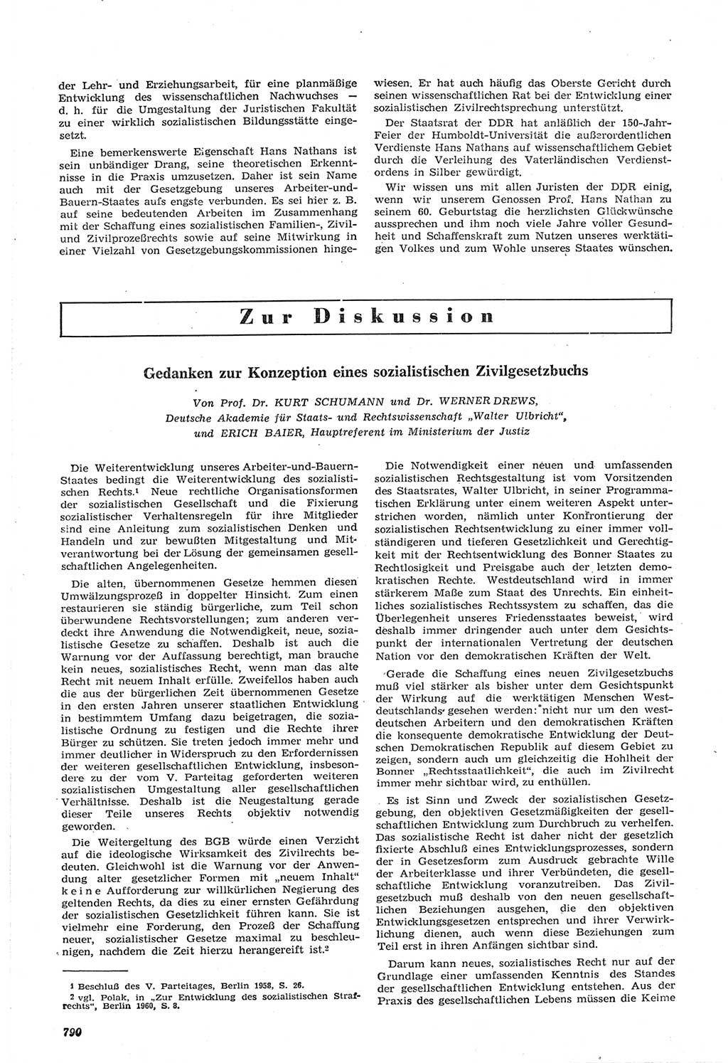 Neue Justiz (NJ), Zeitschrift für Recht und Rechtswissenschaft [Deutsche Demokratische Republik (DDR)], 14. Jahrgang 1960, Seite 790 (NJ DDR 1960, S. 790)