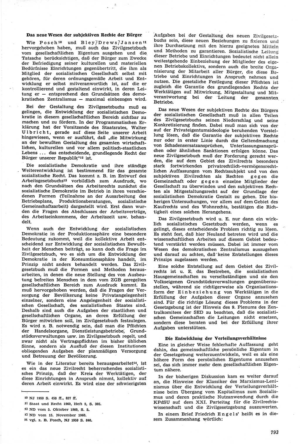 Neue Justiz (NJ), Zeitschrift für Recht und Rechtswissenschaft [Deutsche Demokratische Republik (DDR)], 14. Jahrgang 1960, Seite 793 (NJ DDR 1960, S. 793)
