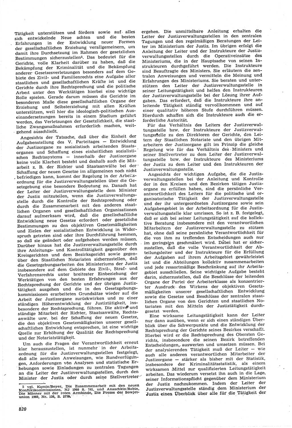 Neue Justiz (NJ), Zeitschrift für Recht und Rechtswissenschaft [Deutsche Demokratische Republik (DDR)], 14. Jahrgang 1960, Seite 820 (NJ DDR 1960, S. 820)