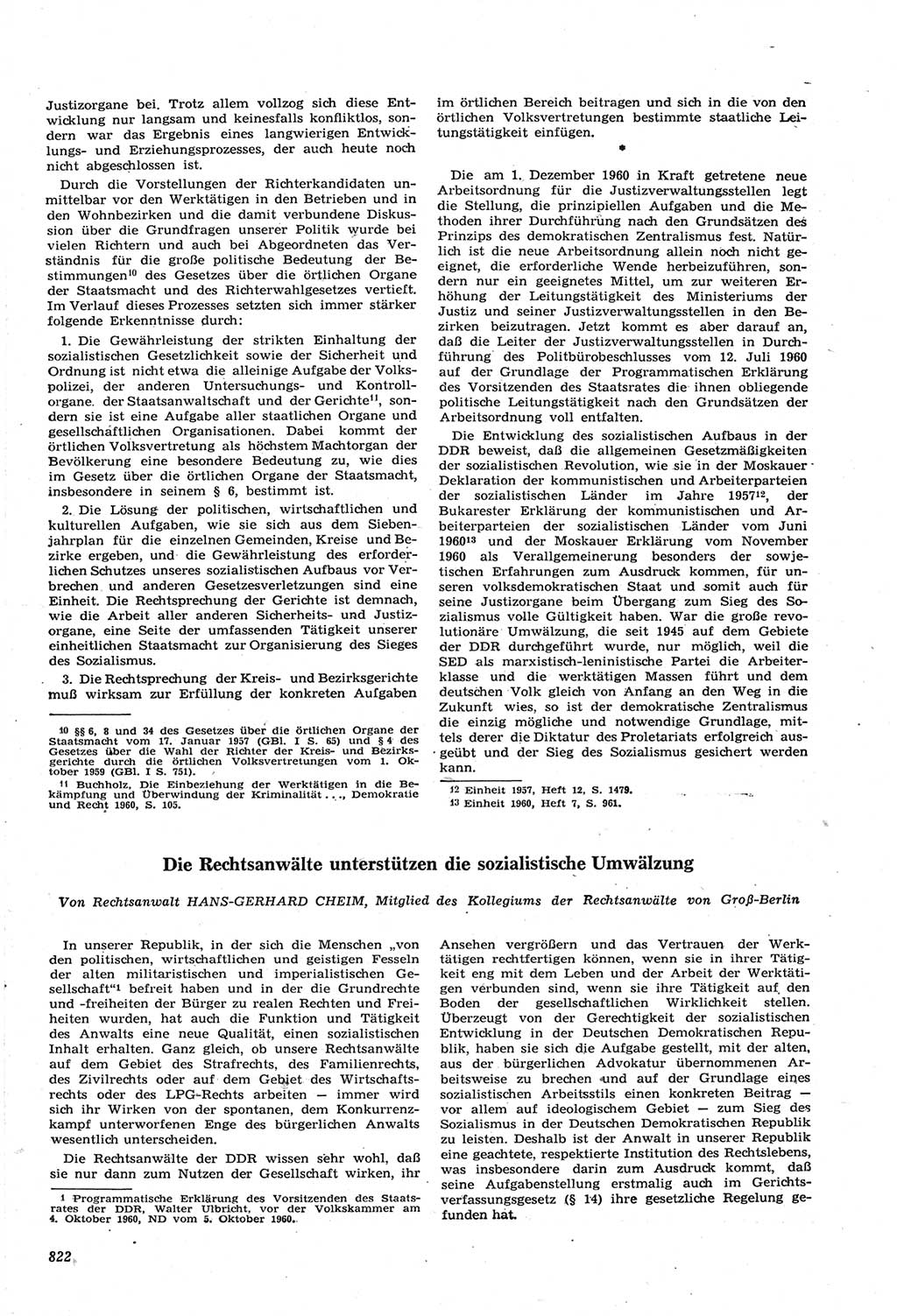 Neue Justiz (NJ), Zeitschrift für Recht und Rechtswissenschaft [Deutsche Demokratische Republik (DDR)], 14. Jahrgang 1960, Seite 822 (NJ DDR 1960, S. 822)