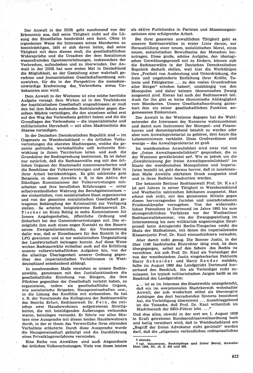 Neue Justiz (NJ), Zeitschrift für Recht und Rechtswissenschaft [Deutsche Demokratische Republik (DDR)], 14. Jahrgang 1960, Seite 823 (NJ DDR 1960, S. 823)