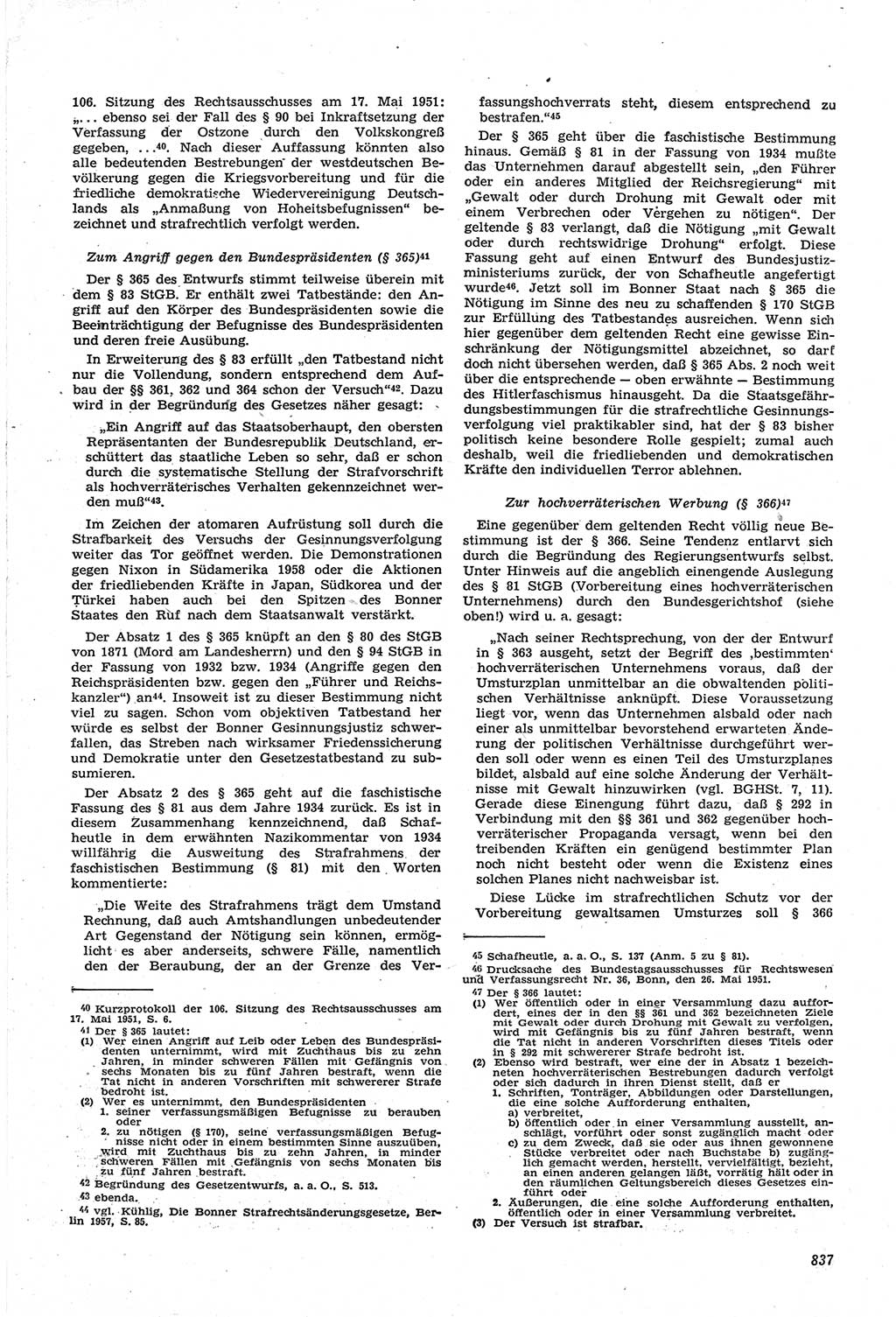 Neue Justiz (NJ), Zeitschrift für Recht und Rechtswissenschaft [Deutsche Demokratische Republik (DDR)], 14. Jahrgang 1960, Seite 837 (NJ DDR 1960, S. 837)