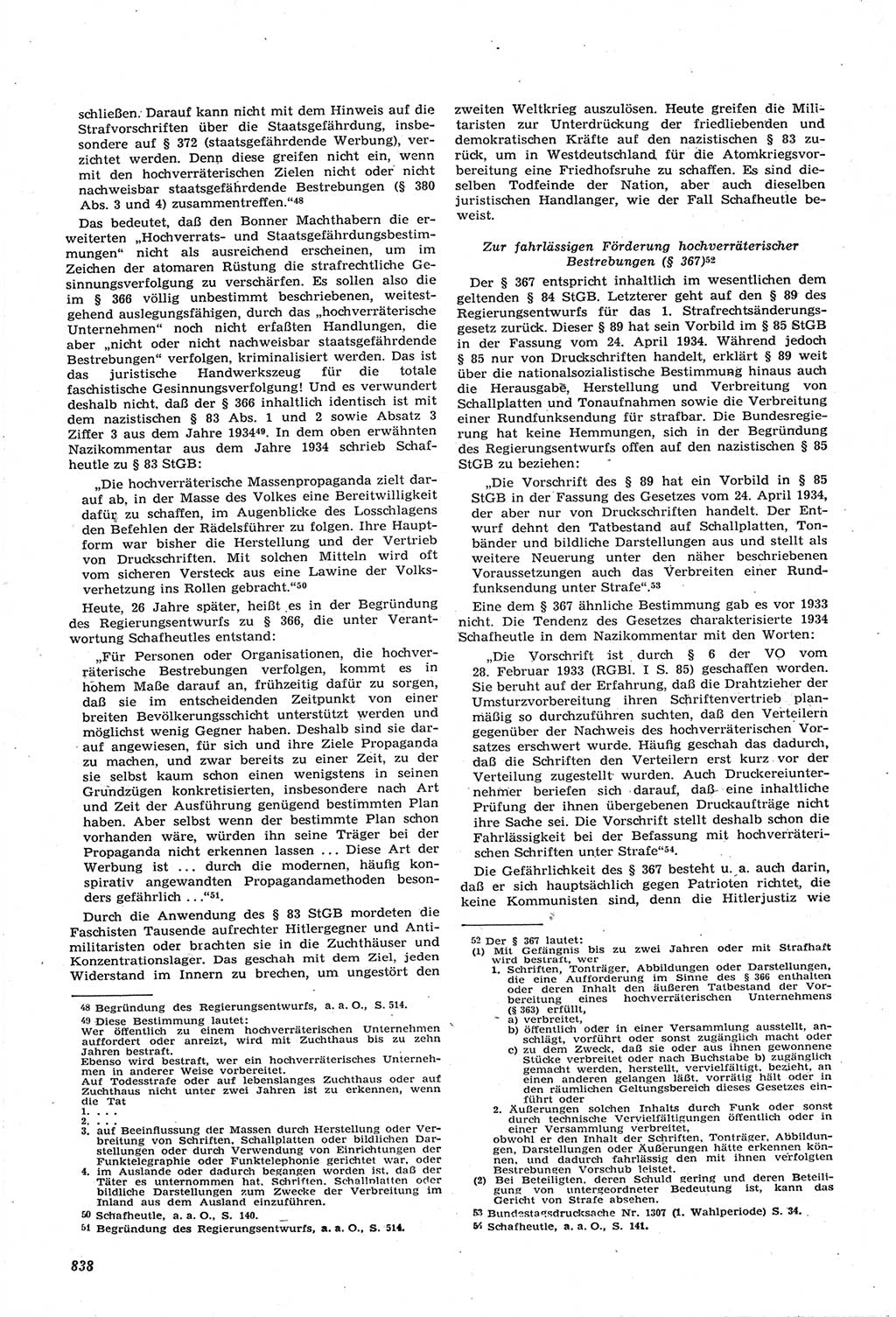 Neue Justiz (NJ), Zeitschrift für Recht und Rechtswissenschaft [Deutsche Demokratische Republik (DDR)], 14. Jahrgang 1960, Seite 838 (NJ DDR 1960, S. 838)