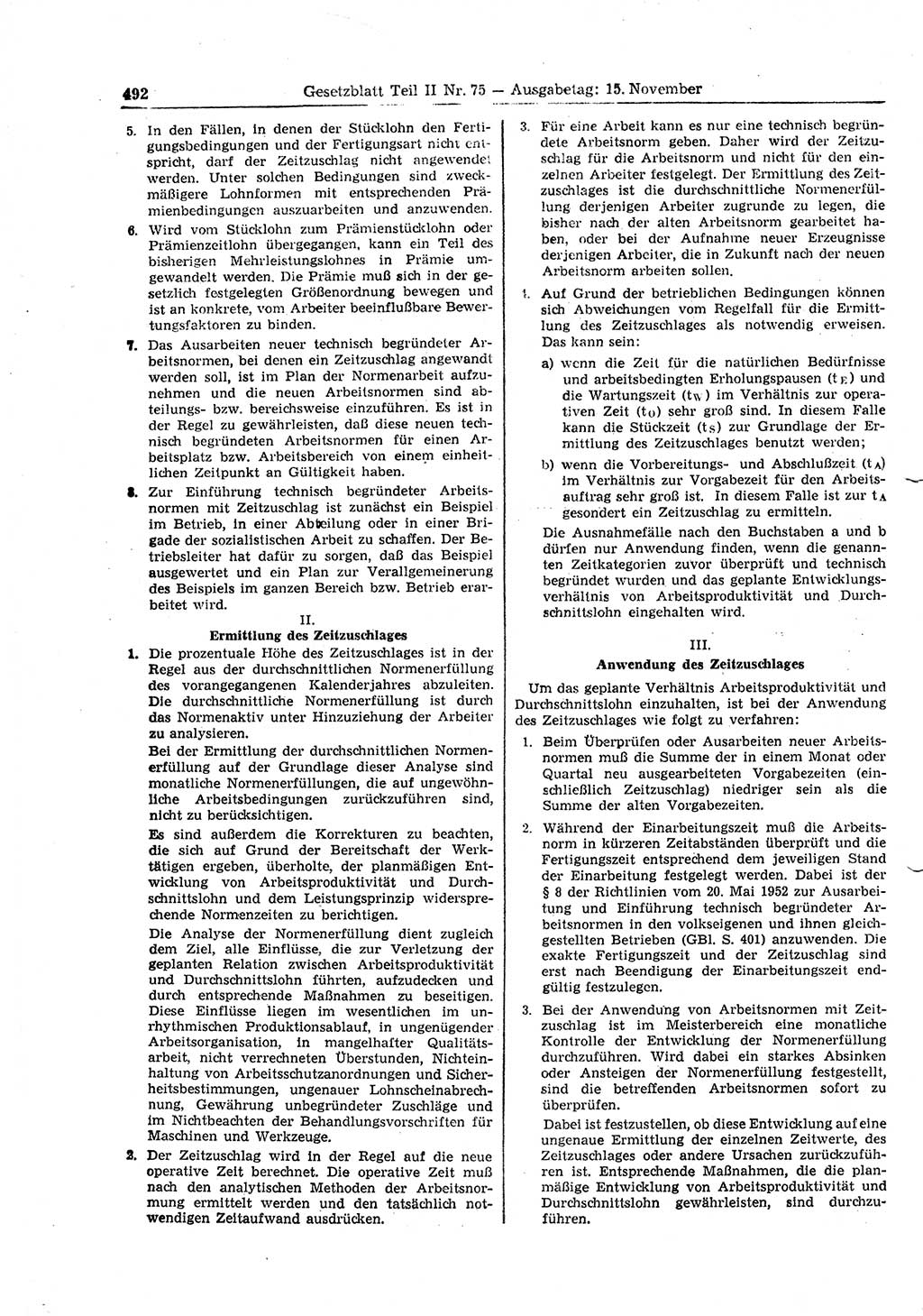 Gesetzblatt (GBl.) der Deutschen Demokratischen Republik (DDR) Teil ⅠⅠ 1961, Seite 492 (GBl. DDR ⅠⅠ 1961, S. 492)