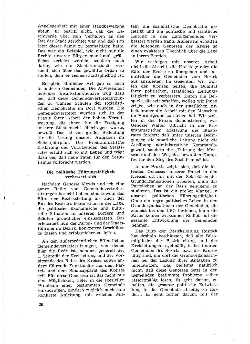 Neuer Weg (NW), Organ des Zentralkomitees (ZK) der SED (Sozialistische Einheitspartei Deutschlands) für Fragen des Parteilebens, 16. Jahrgang [Deutsche Demokratische Republik (DDR)] 1961, Seite 26 (NW ZK SED DDR 1961, S. 26)