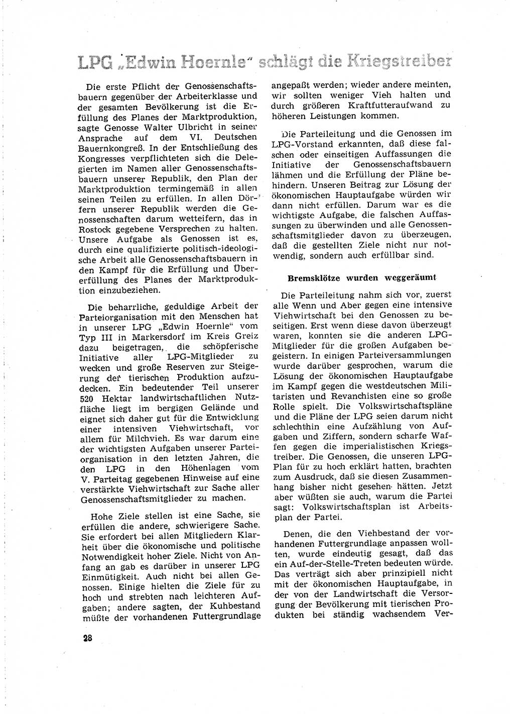 Neuer Weg (NW), Organ des Zentralkomitees (ZK) der SED (Sozialistische Einheitspartei Deutschlands) für Fragen des Parteilebens, 16. Jahrgang [Deutsche Demokratische Republik (DDR)] 1961, Seite 28 (NW ZK SED DDR 1961, S. 28)