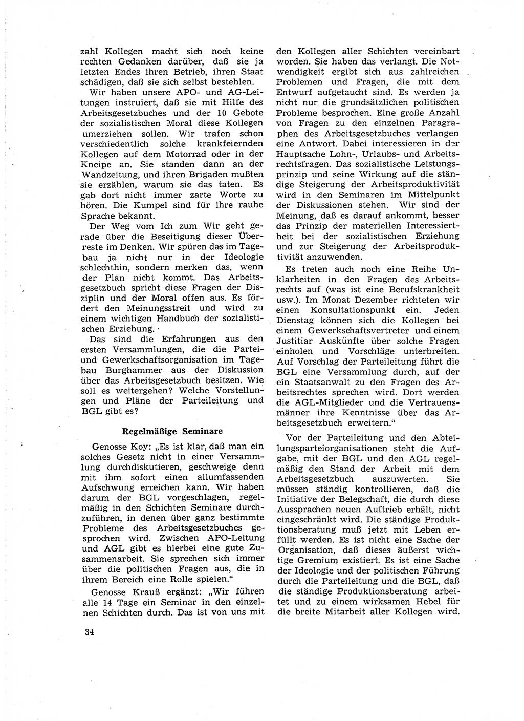 Neuer Weg (NW), Organ des Zentralkomitees (ZK) der SED (Sozialistische Einheitspartei Deutschlands) für Fragen des Parteilebens, 16. Jahrgang [Deutsche Demokratische Republik (DDR)] 1961, Seite 34 (NW ZK SED DDR 1961, S. 34)